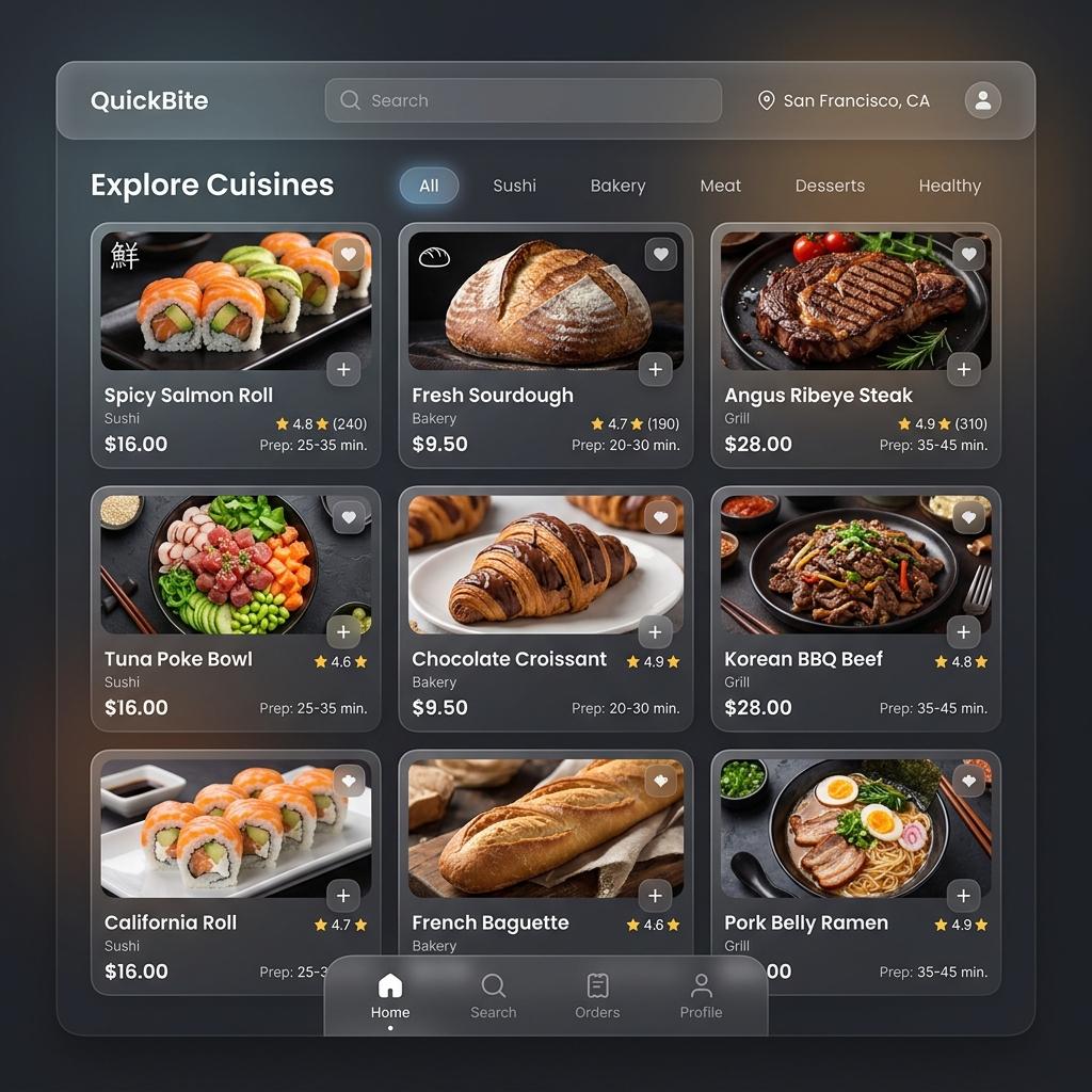Écran d’exemple du catalogue